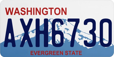 WA license plate AXH6730