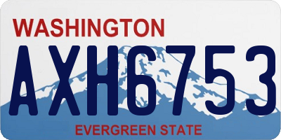 WA license plate AXH6753