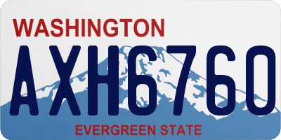 WA license plate AXH6760