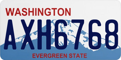 WA license plate AXH6768