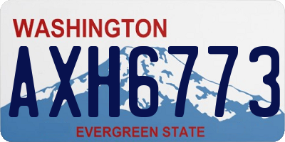 WA license plate AXH6773