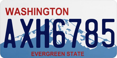 WA license plate AXH6785