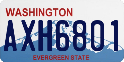 WA license plate AXH6801