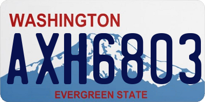 WA license plate AXH6803
