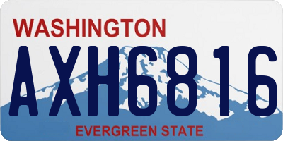 WA license plate AXH6816