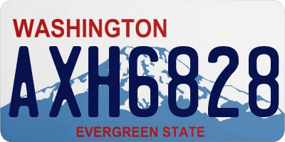 WA license plate AXH6828