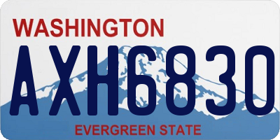 WA license plate AXH6830