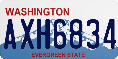 WA license plate AXH6834
