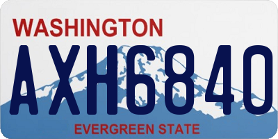 WA license plate AXH6840