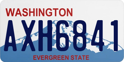 WA license plate AXH6841