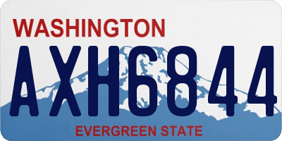 WA license plate AXH6844