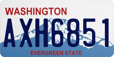 WA license plate AXH6851