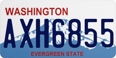 WA license plate AXH6855