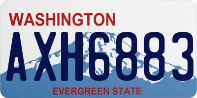 WA license plate AXH6883