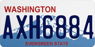 WA license plate AXH6884