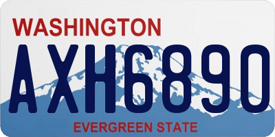 WA license plate AXH6890
