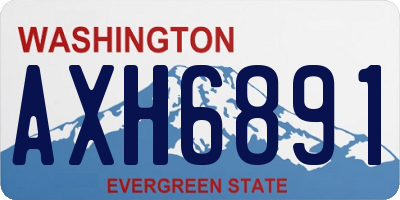 WA license plate AXH6891