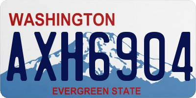 WA license plate AXH6904