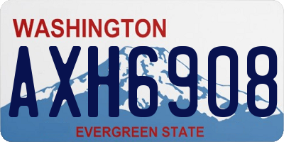 WA license plate AXH6908