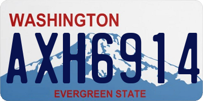 WA license plate AXH6914