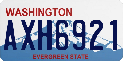 WA license plate AXH6921