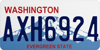 WA license plate AXH6924