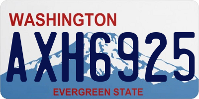 WA license plate AXH6925
