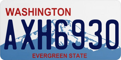 WA license plate AXH6930