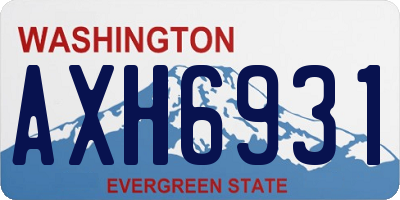 WA license plate AXH6931