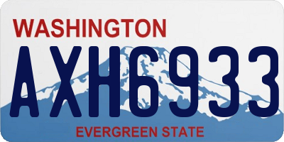 WA license plate AXH6933
