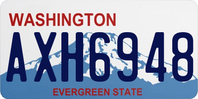 WA license plate AXH6948