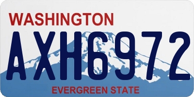 WA license plate AXH6972