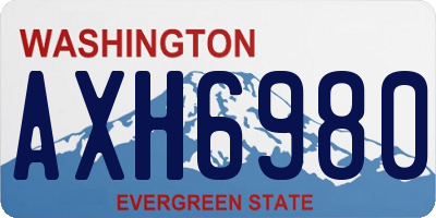 WA license plate AXH6980