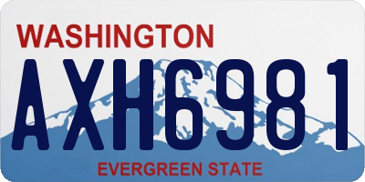 WA license plate AXH6981