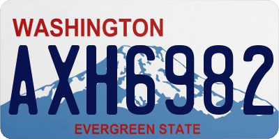 WA license plate AXH6982