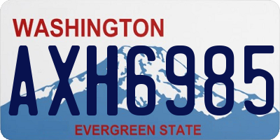 WA license plate AXH6985