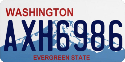 WA license plate AXH6986