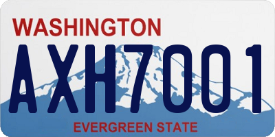 WA license plate AXH7001
