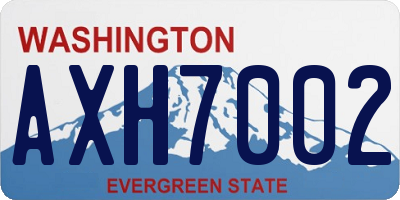 WA license plate AXH7002