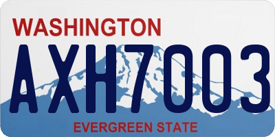 WA license plate AXH7003