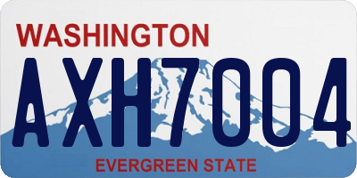 WA license plate AXH7004