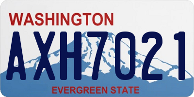 WA license plate AXH7021