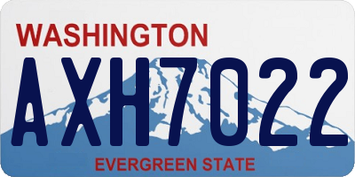 WA license plate AXH7022