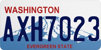 WA license plate AXH7023