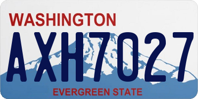 WA license plate AXH7027