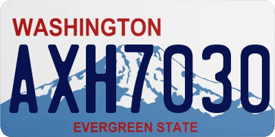 WA license plate AXH7030