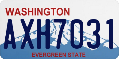 WA license plate AXH7031