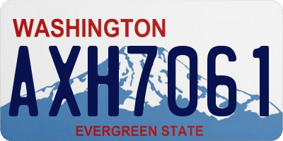 WA license plate AXH7061