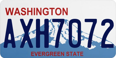 WA license plate AXH7072