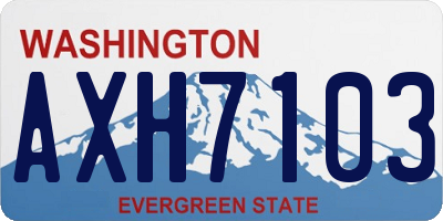 WA license plate AXH7103